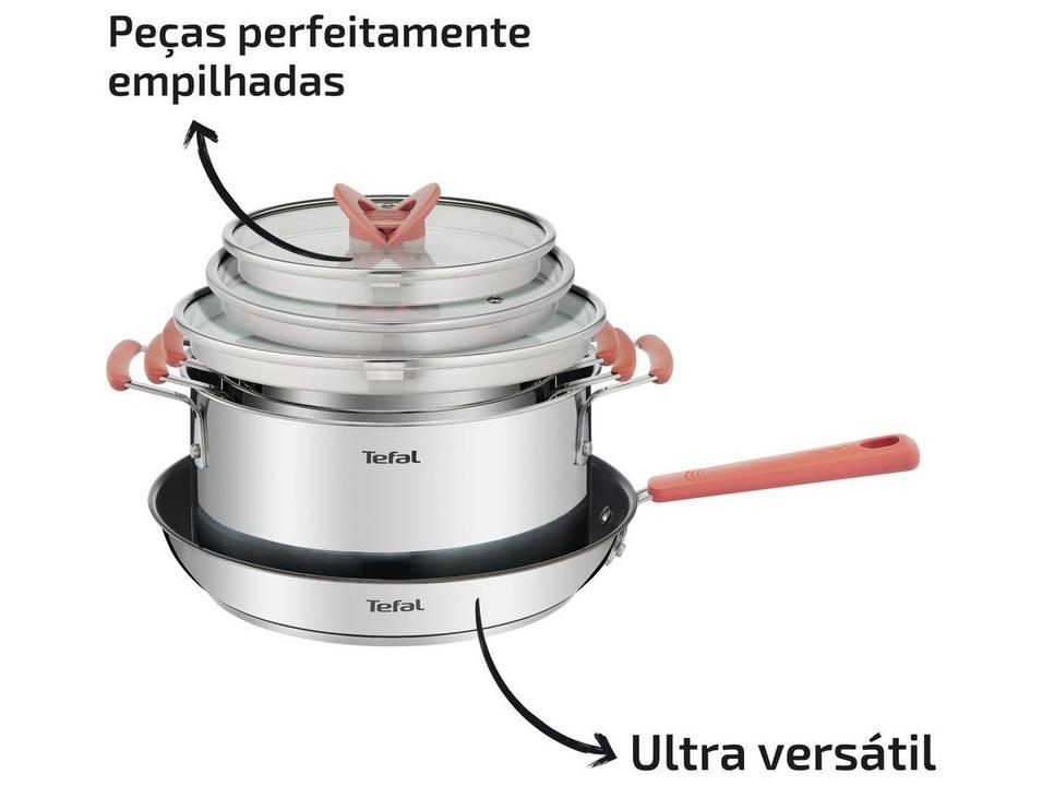 Jogo de Panelas Tefal Inox Fundo Triplo 4 Peças Opti'Space - 3