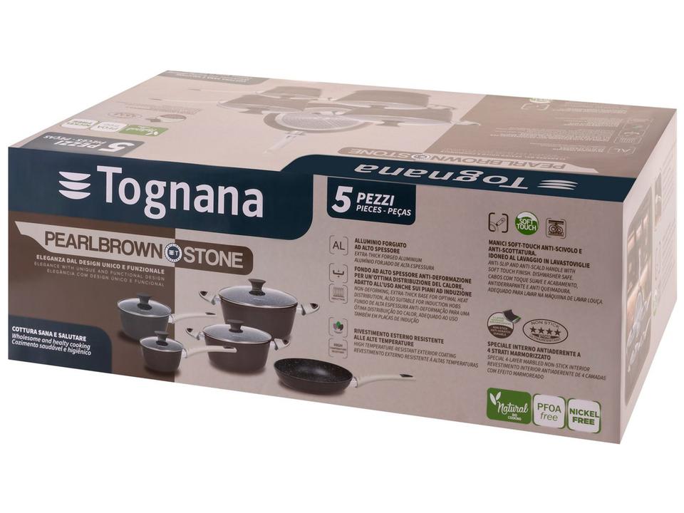 Jogo de Panelas Tognana Antiaderente de Alumínio Marrom 5 Peças Perolado - 13