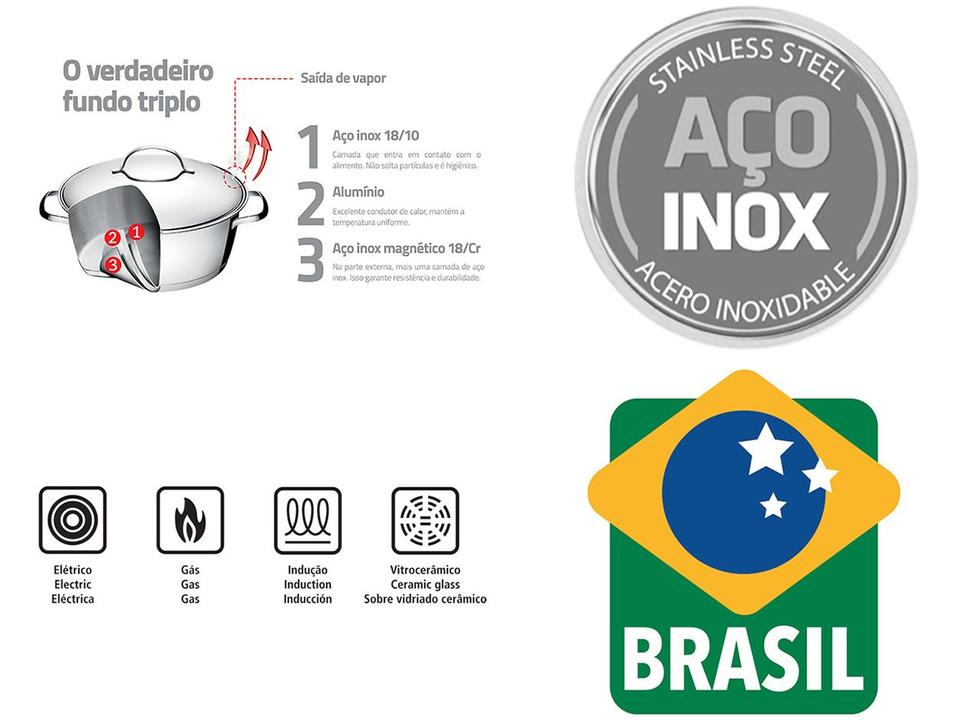 Jogo de Panelas Tramontina Allegra Inox Fundo Triplo 2 Peças - 11