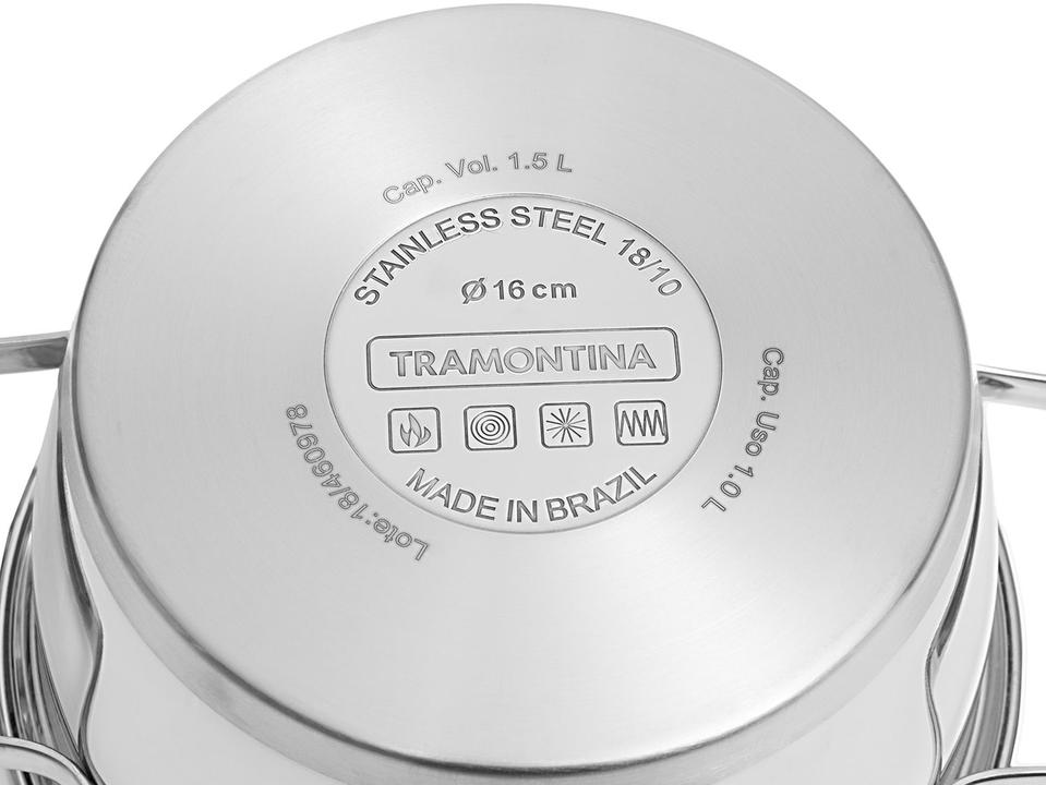 Jogo de Panelas Tramontina Allegra Inox Fundo Triplo 2 Peças - 8