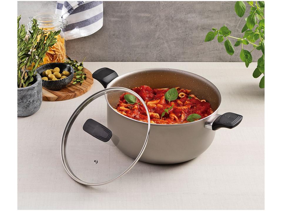 Jogo de Panelas Tramontina Antiaderente de Alumínio Amêndoa Milazzo - 6