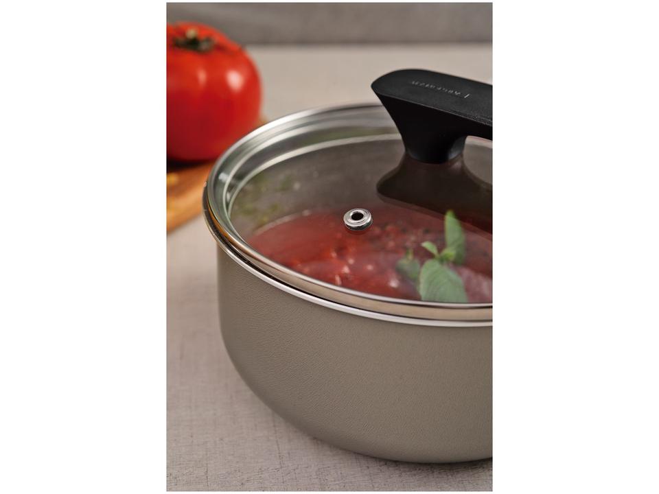 Jogo de Panelas Tramontina Antiaderente de Alumínio Amêndoa Milazzo - 8