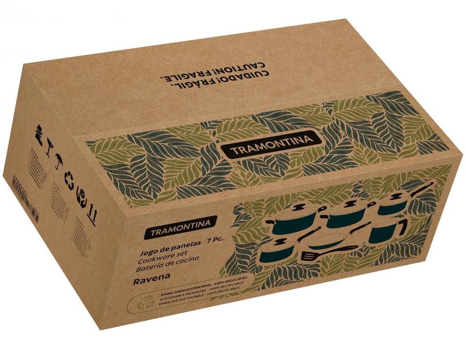 Jogo de Panelas Tramontina Antiaderente de Alumínio Azul 7 Peças Ravena - 15