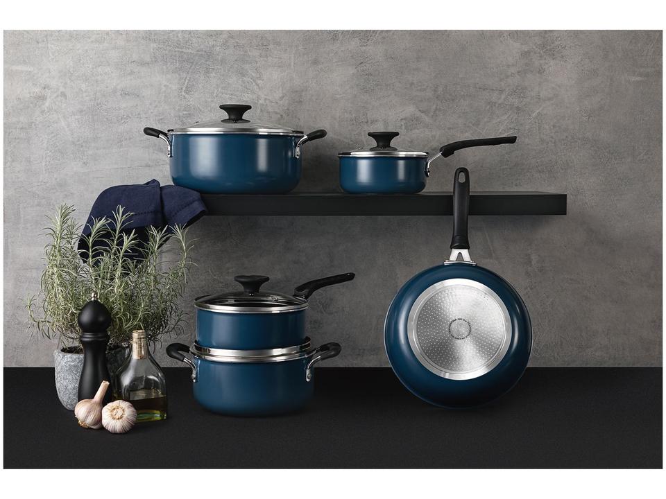 Jogo de Panelas Tramontina Antiaderente de Alumínio Azul Mediterrâneo 5 peças Tunis - 4