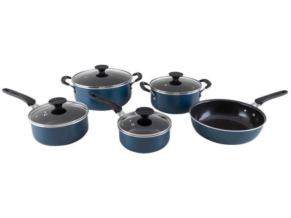 Jogo de Panelas Tramontina Antiaderente de Alumínio Azul Mediterrâneo 5 peças Tunis - 11