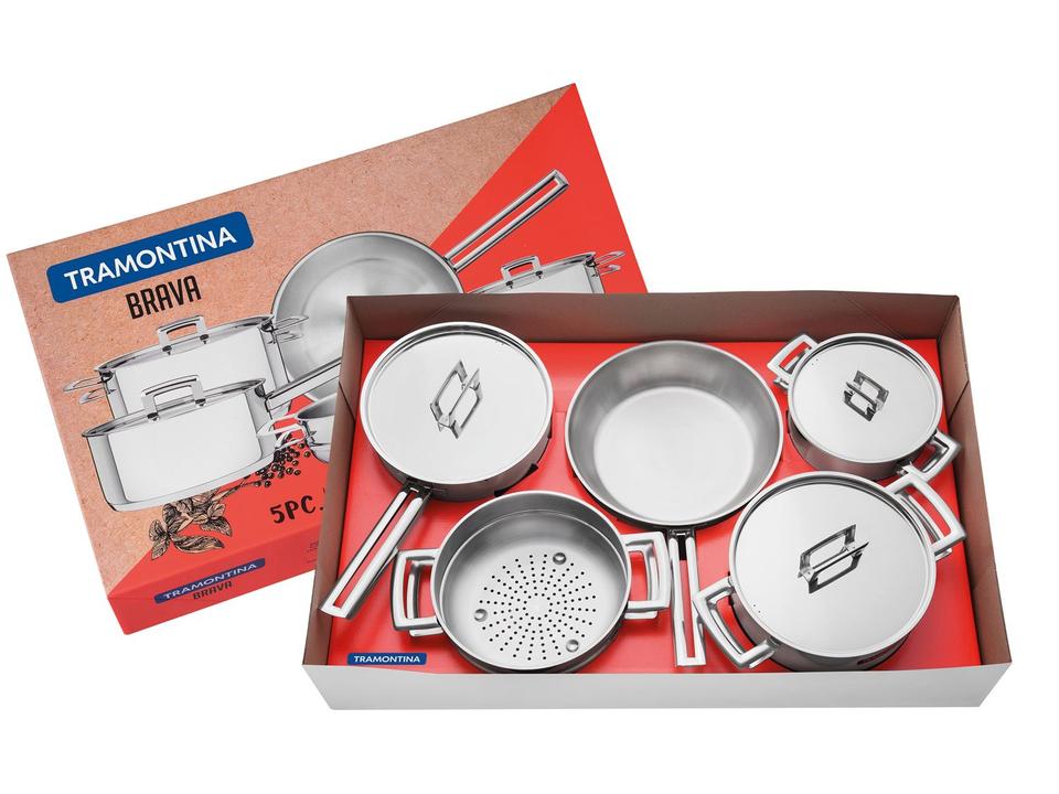 Jogo de Panelas Tramontina Brava 65400/010 Inox - 3