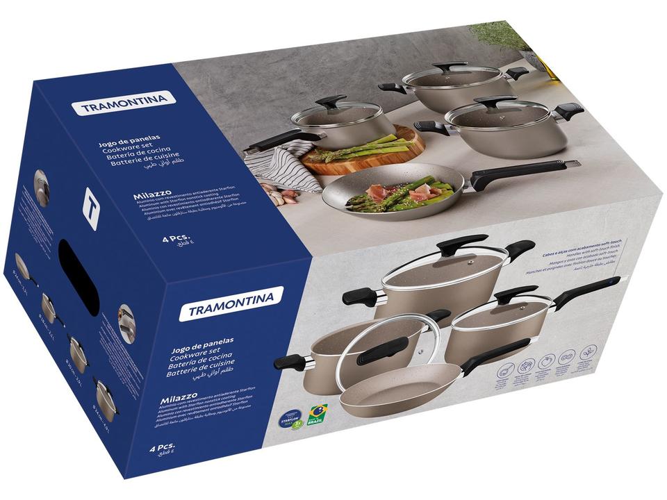 Jogo de Panelas Tramontina de Alumínio Amêndoa 4 Peças Milazzo - 7