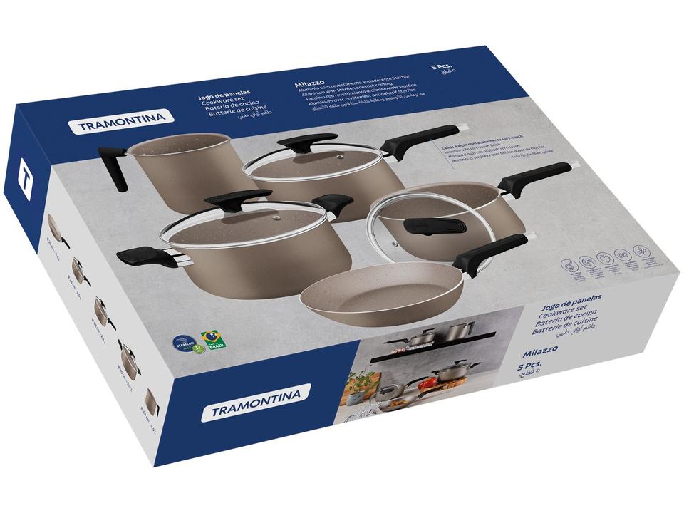 Jogo de Panelas Tramontina de Alumínio Amêndoa 5 Peças Milazzo - 8