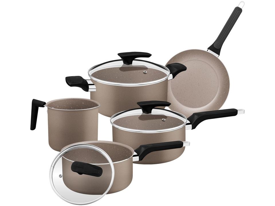 Jogo de Panelas Tramontina de Alumínio Amêndoa 5 Peças Milazzo - 2