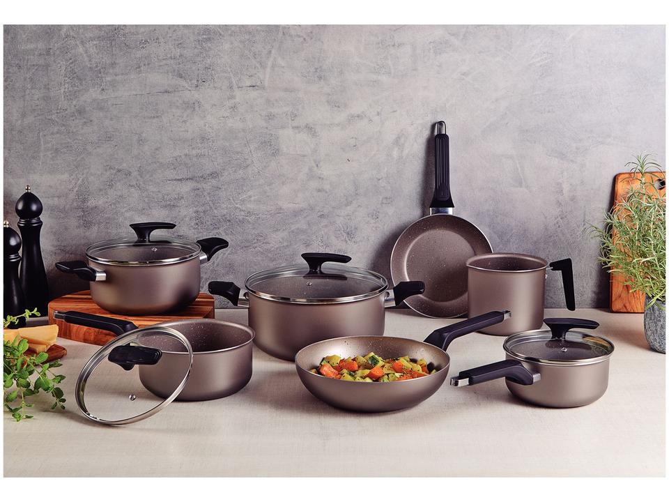 Jogo de Panelas Tramontina de Alumínio Amêndoa 7 Peças Milazzo - 1