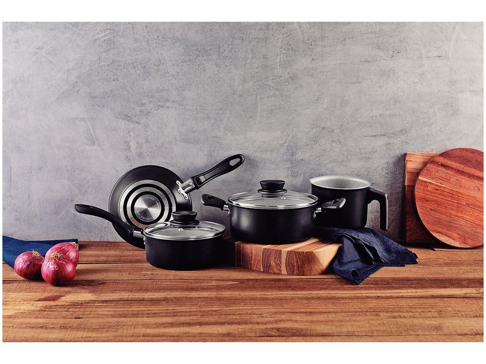 Jogo de Panelas Tramontina de Alumínio Preta 4 Peças Linz - 1