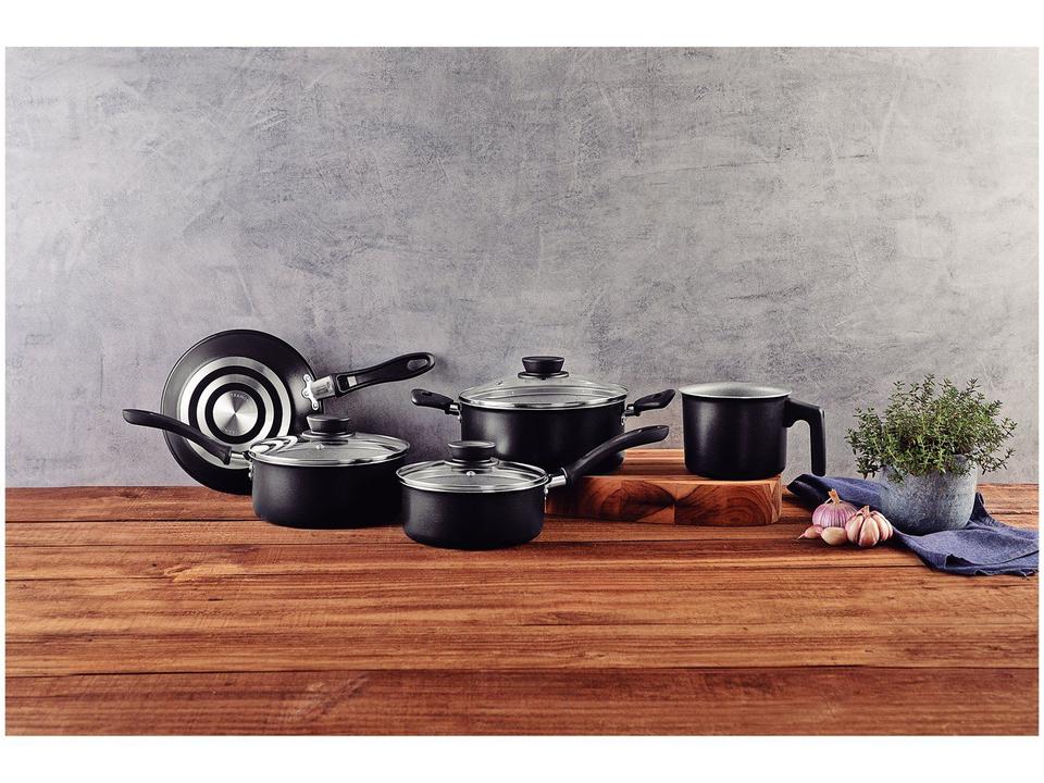 Jogo de Panelas Tramontina de Alumínio Preta 5 Peças Linz - 1