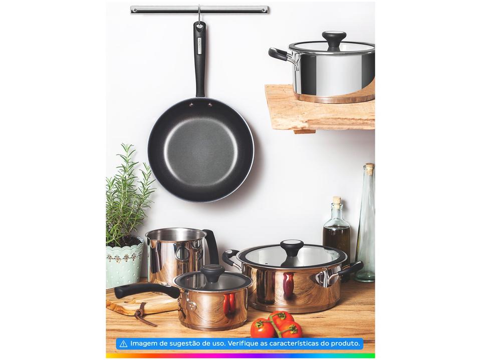 Jogo de Panelas Tramontina de Inox e Preto Prata 5 peças Solar - 9