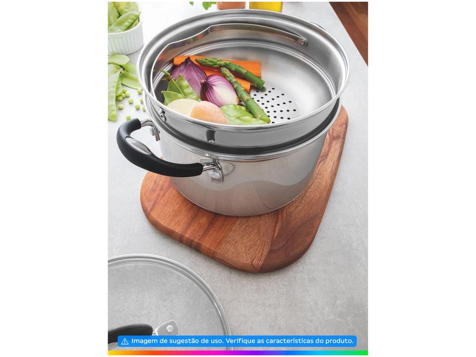 Jogo de Panelas Tramontina de Inox Prata 2 peças Astro Silicone - 4