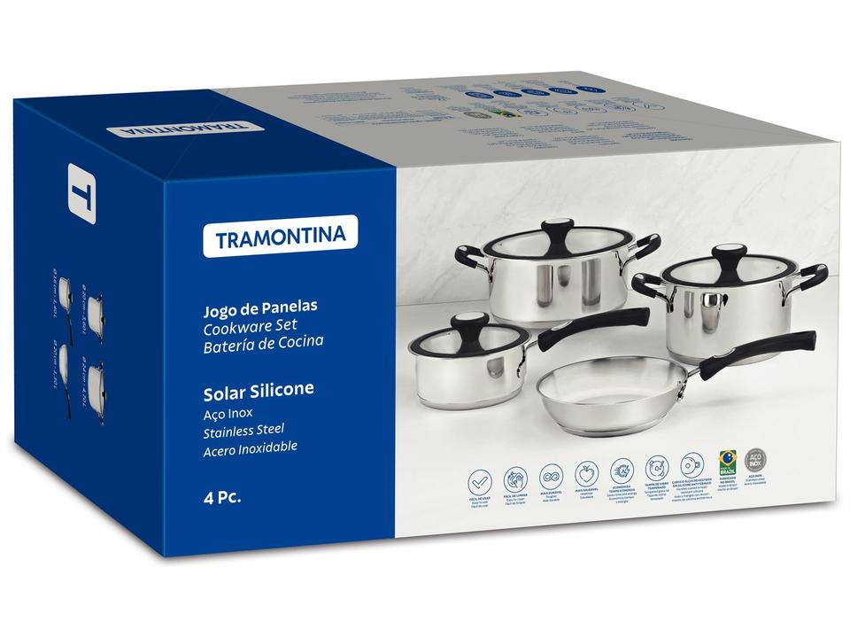 Jogo de Panelas Tramontina de Inox Prata 4 peças Solar - 10