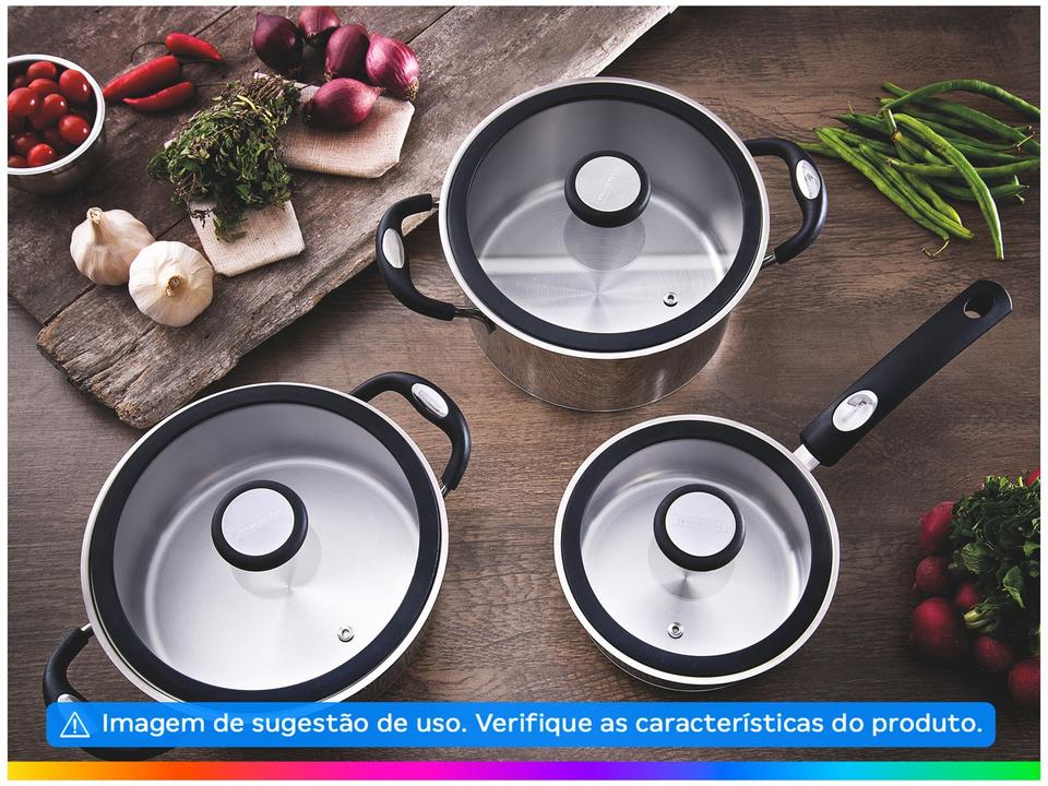 Jogo de Panelas Tramontina de Inox Prata 4 peças Solar - 5