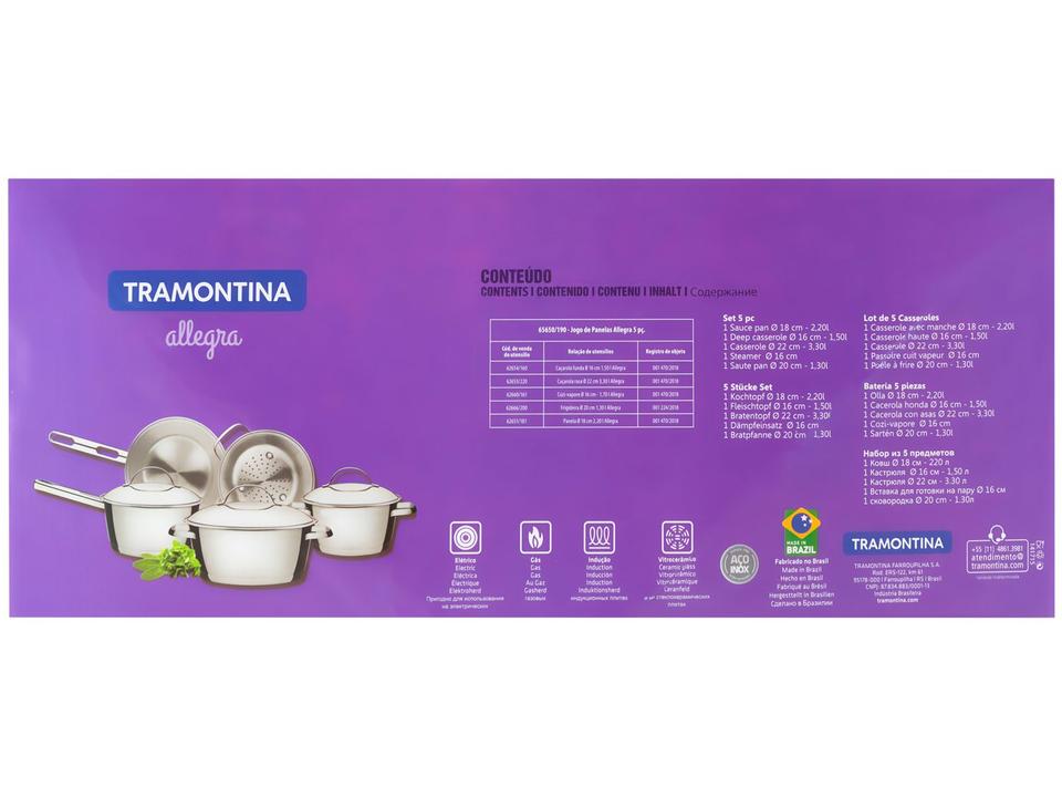 Jogo de Panelas Tramontina Inox 5 Peças - 12