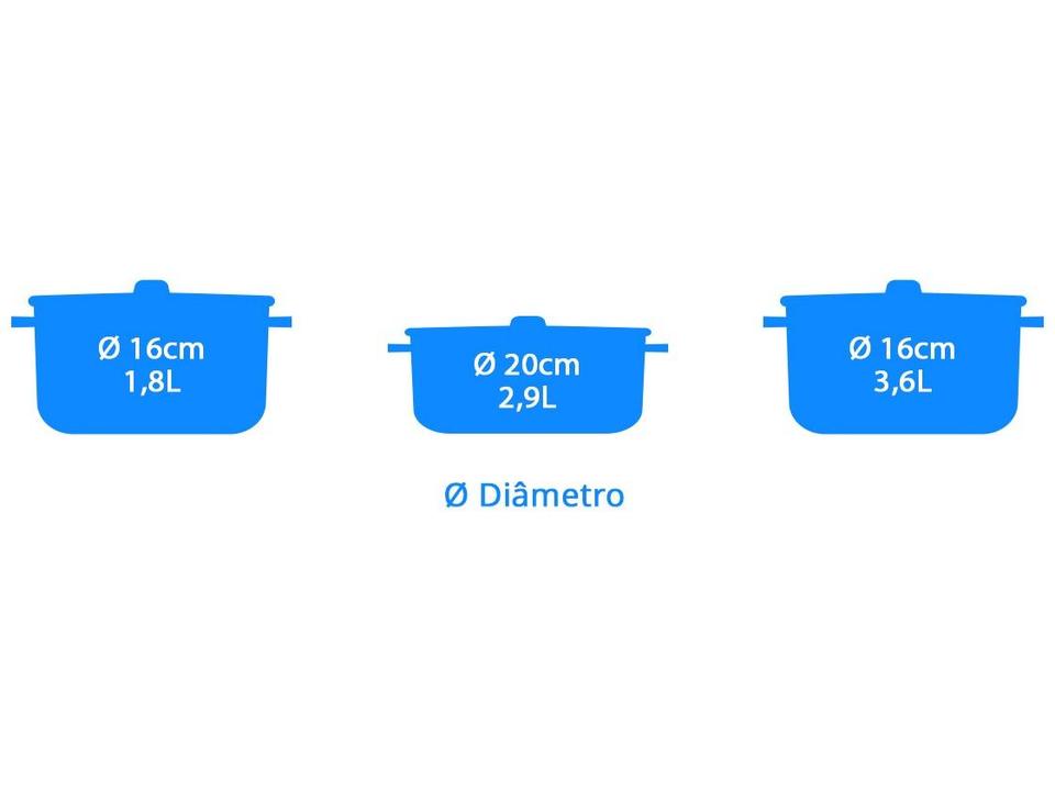 Jogo de Panelas Tramontina Inox Fundo Triplo 3 Peças Solar - 2