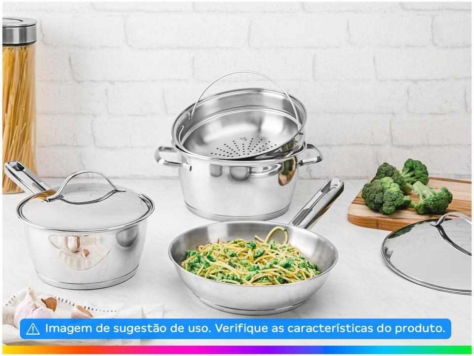 Jogo de Panelas Tramontina Inox Fundo Triplo 4 Peças Allegra - 2