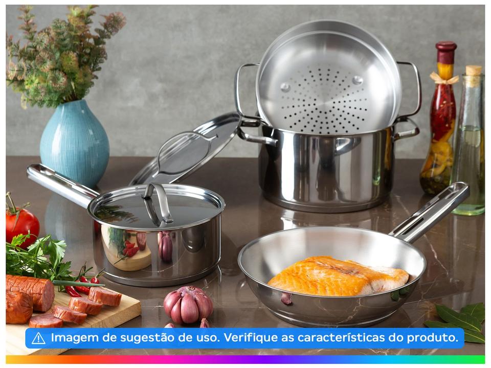 Jogo de Panelas Tramontina Inox Fundo Triplo - 3