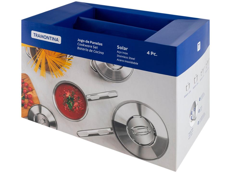Jogo de Panelas Tramontina Inox  Fundo Triplo 4 Peças Solar 65510760 - 11