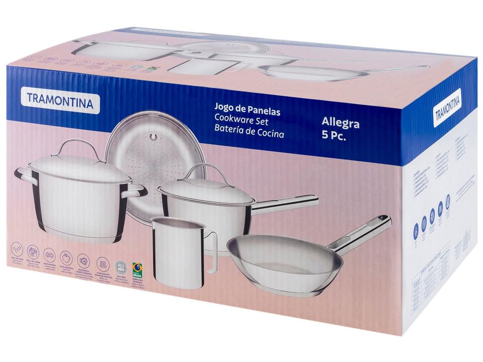 Jogo de Panelas Tramontina Inox Fundo Triplo 5 Peças Allegra - 17