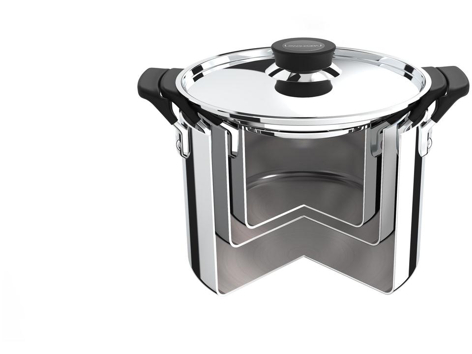 Jogo de Panelas Tramontina Inox Prata 3 Peças Grano Compact - 4