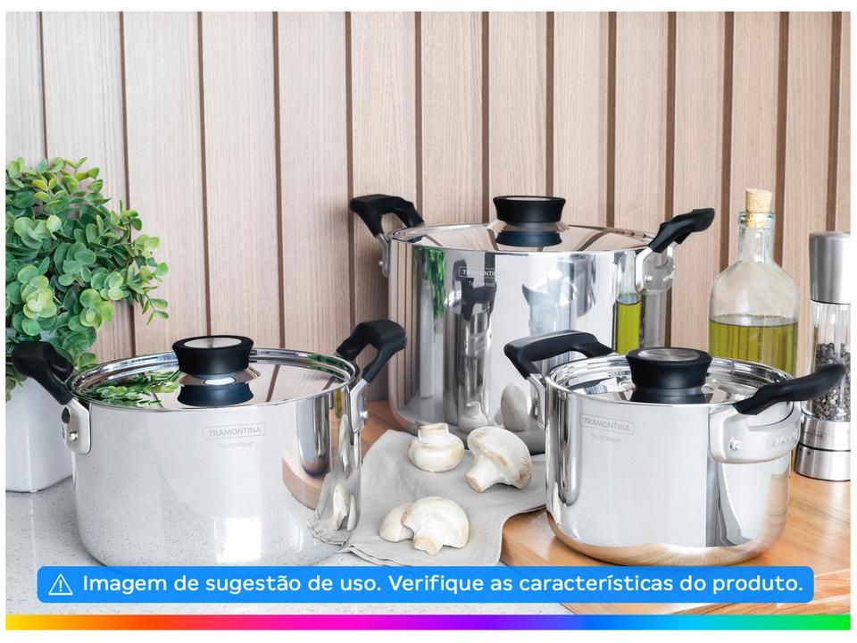 Jogo de Panelas Tramontina Inox Prata 3 Peças Grano Compact - 1