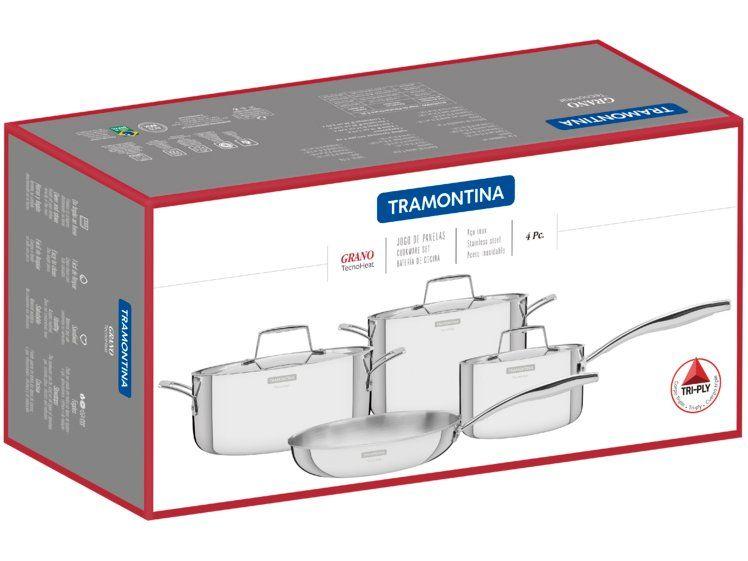 Jogo de Panelas Tramontina Inox Prata 4 Peças Grano - 3
