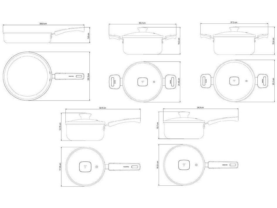 Jogo de Panelas Tramontina Revestimento Cerâmico de Alumínio Linho 5 Peças Veronese - 3