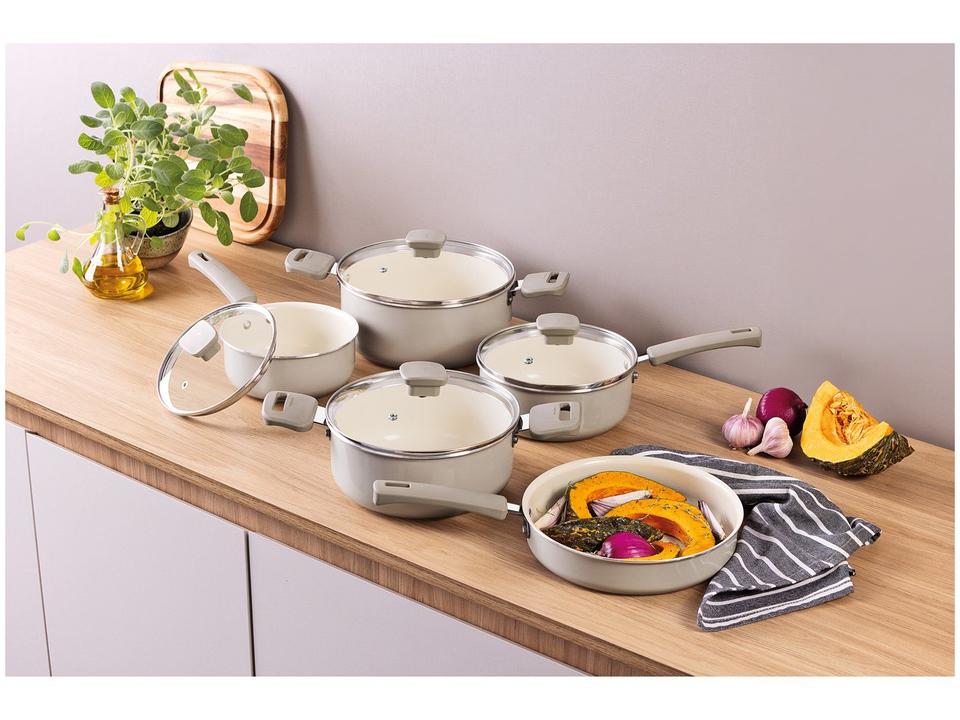 Jogo de Panelas Tramontina Revestimento Cerâmico de Alumínio Linho 5 Peças Veronese - 1