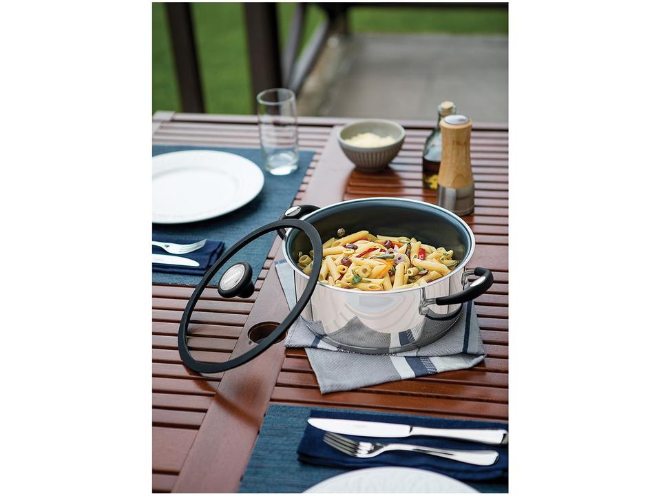 Jogo de Panelas Tramontina Solar Indução Ceramic Aço Inox Fundo Triplo Antiaderente Cerâmico 4 Peças - 1