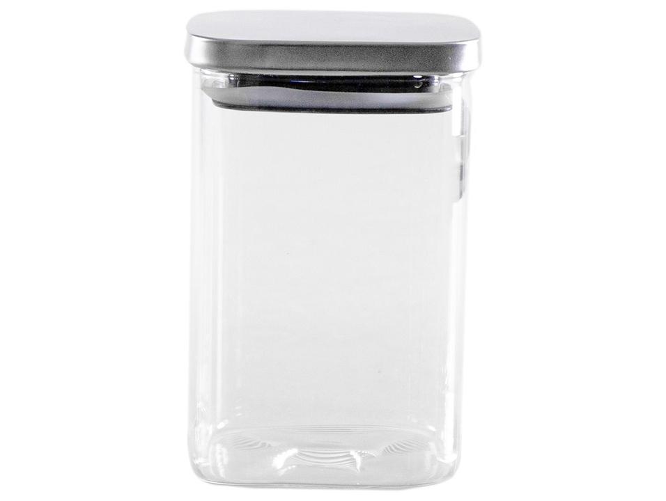 Jogo de Porta-Mantimentos de Vidro Quadrado Brinox Lock & Stock 5 Peças - 4