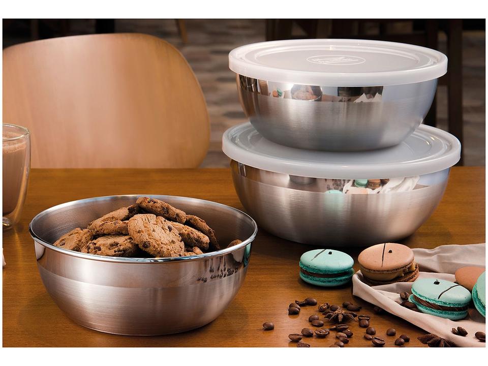 Jogo de Potes de Inox Tramontina com Tampa - 1