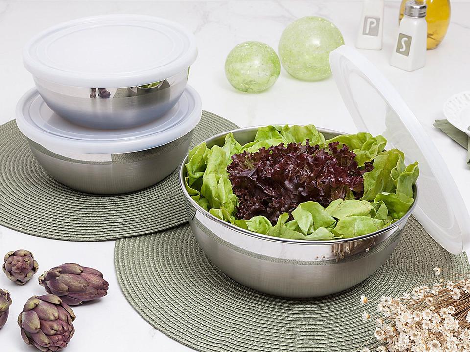 Jogo de Potes de Inox Tramontina com Tampa Redondo Freezinox 3 Peças - 11