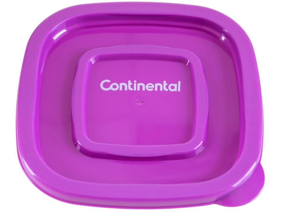 Jogo de Potes de Plástico Continental com Tampa Quadrado 41046089 8 Peças - 8