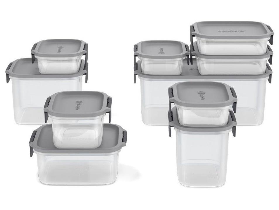 Jogo de Potes de Plástico Hermético Electrolux Retangular Experience 10 Peças - 5