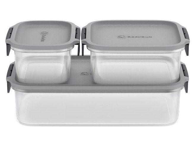 Jogo de Potes de Plástico Hermético Electrolux Retangular Experience 3 Peças - 6