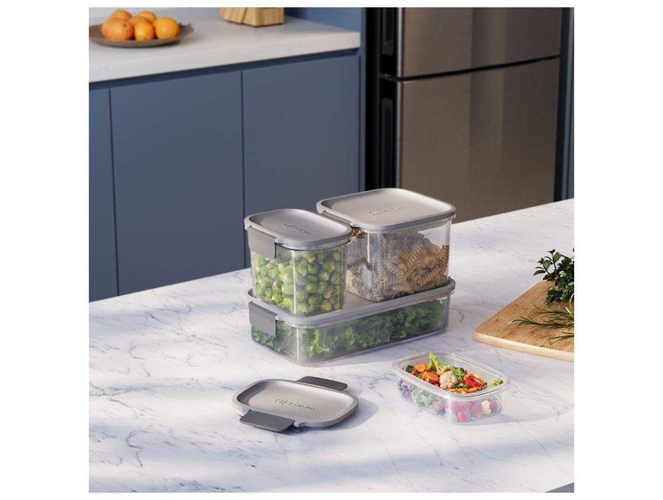 Jogo de Potes de Plástico Hermético Electrolux Retangular Experience 4 Peças - 4