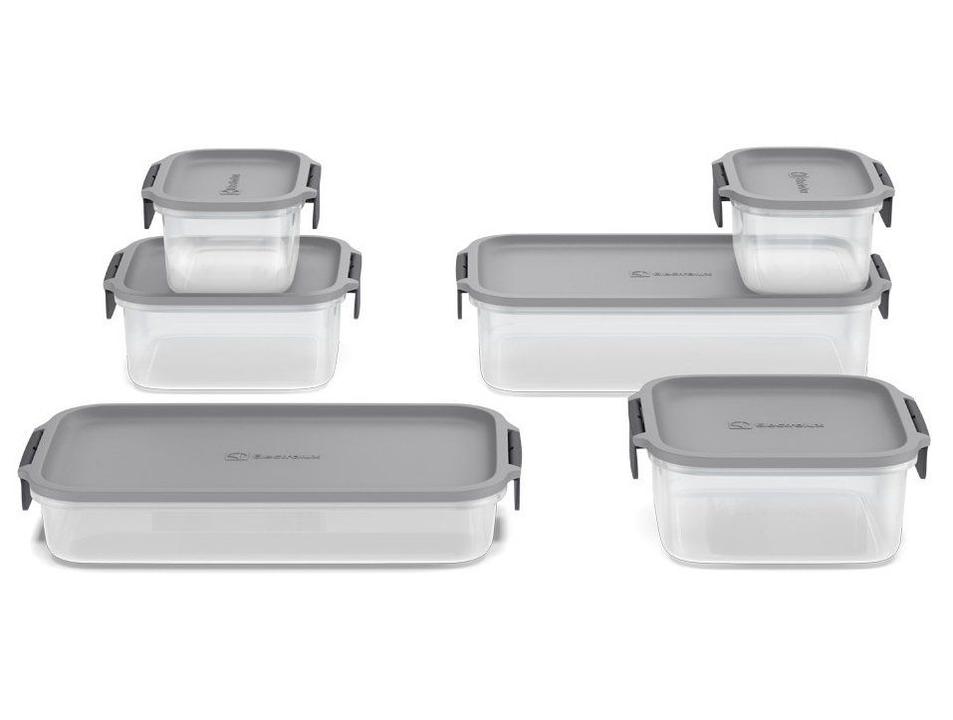 Jogo de Potes de Plástico Hermético Electrolux Retangular Experience 6 Peças - 6