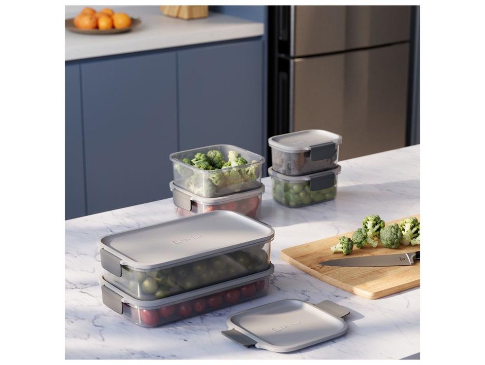 Jogo de Potes de Plástico Hermético Electrolux Retangular Experience 6 Peças - 4