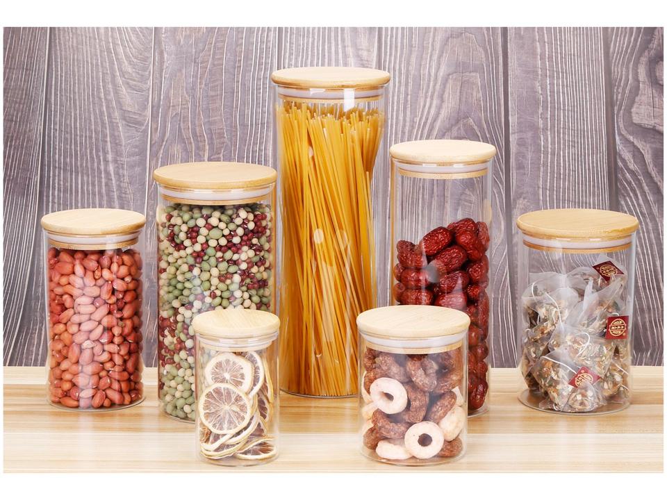 Jogo de Potes de Vidro Hermético Brinox com Tampa Redondo Ekko 7 Peças - 1