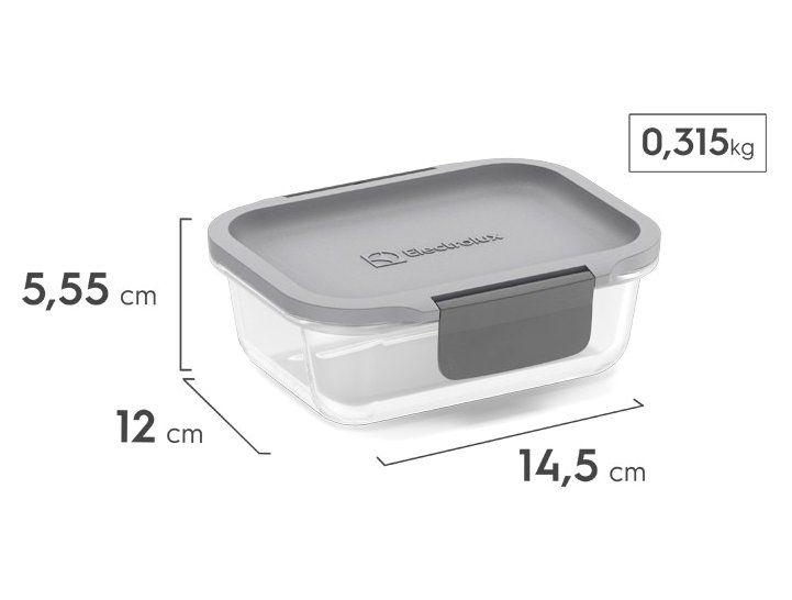 Jogo de Potes de Vidro Hermético Electrolux com Tampa Retangular 360ml Experience 3 Peças - 9
