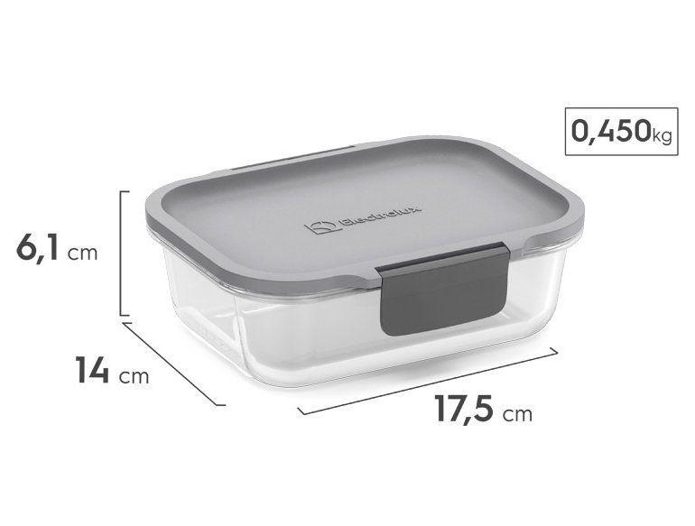 Jogo de Potes de Vidro Hermético Electrolux com Tampa Retangular 630ml Experience 3 Peças - 9