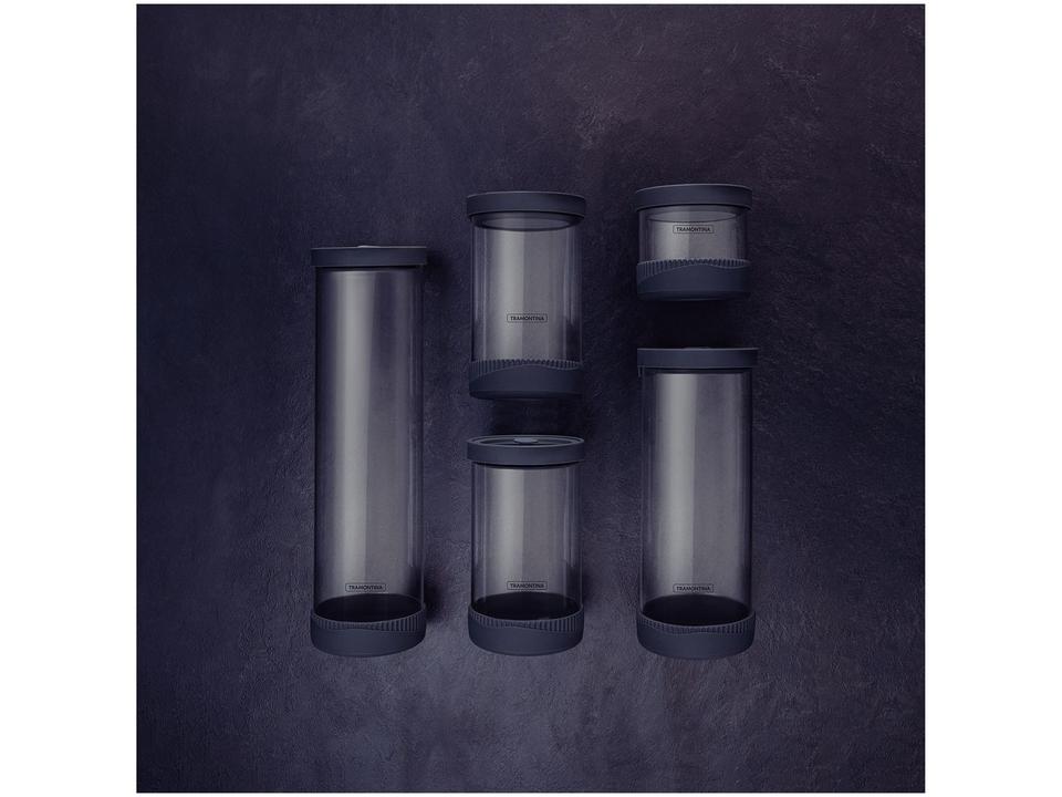 Jogo de Potes de Vidro Hermético Tramontina com Tampa Redondo Purezza 5 Peças - 2