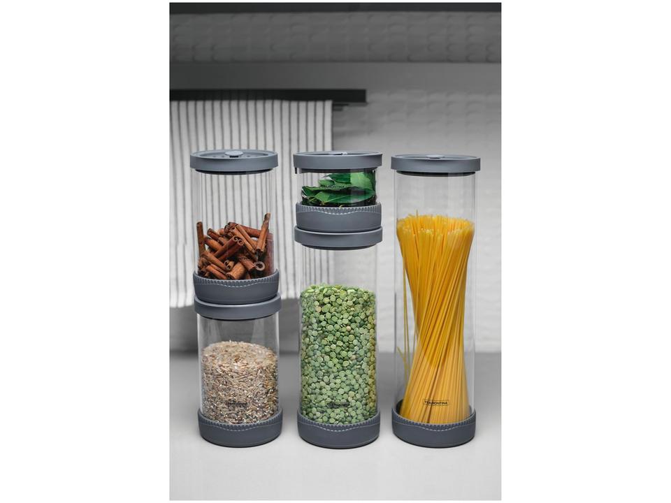 Jogo de Potes de Vidro Hermético Tramontina com Tampa Redondo Purezza 5 Peças - 1