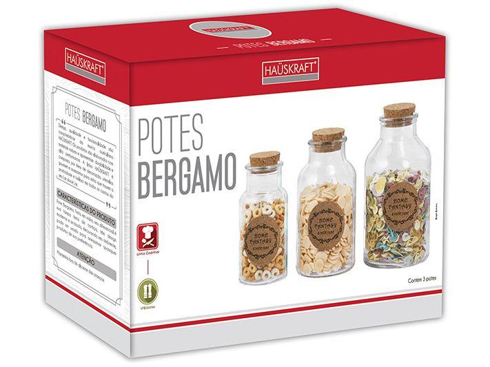 Jogo de Potes Hauskraft com Tampa Redondo Bergamo 3 Peças - 2