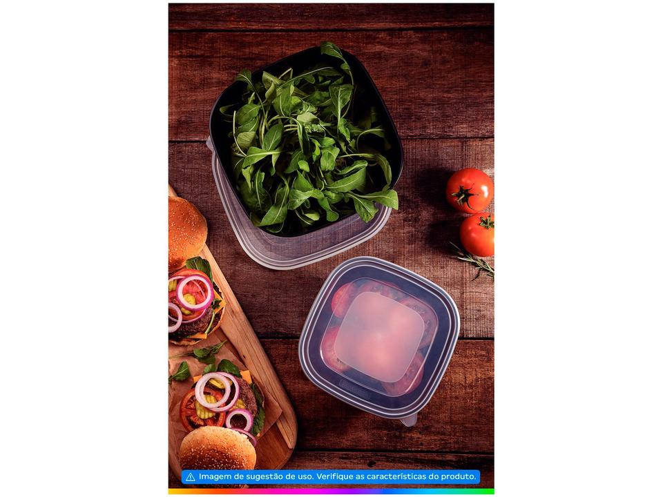 Jogo de Potes Hermético Tramontina com Tampa Quadrado 2L e 4L Burger 2 Peças - 1