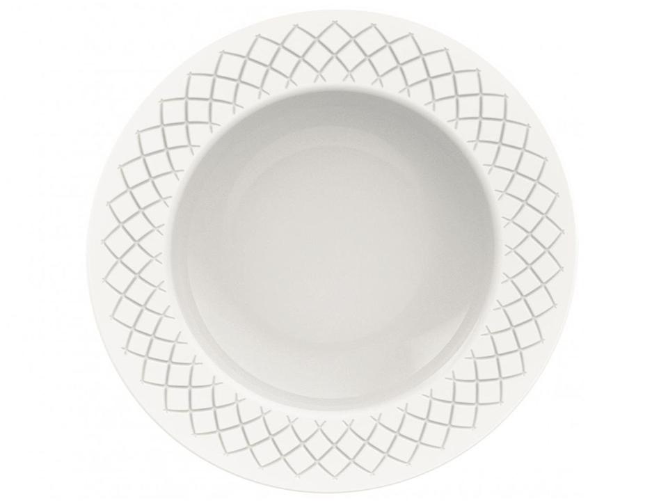 Jogo de Pratos Redondo de Porcelana Branco Fundo - 2
