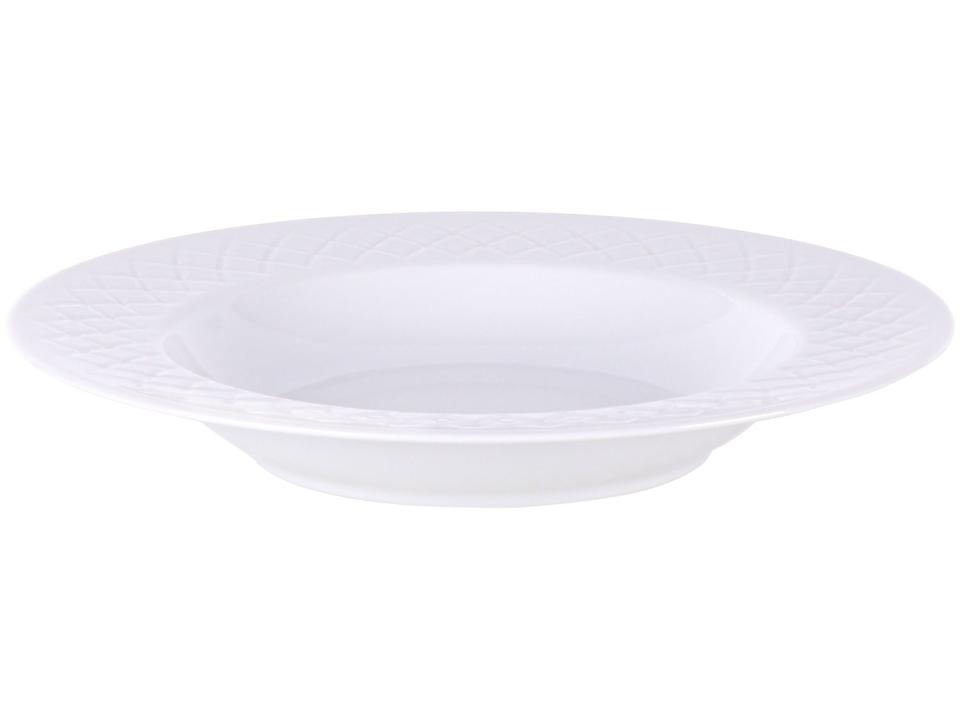 Jogo de Pratos Redondo de Porcelana Branco Fundo - 3